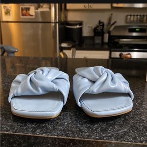 Light blue Calvin Klein slip on flip flops that were only worn for 1 hour